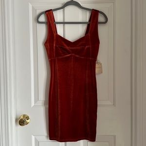Forever 21 Crimson Velvet Tank Midi Dress